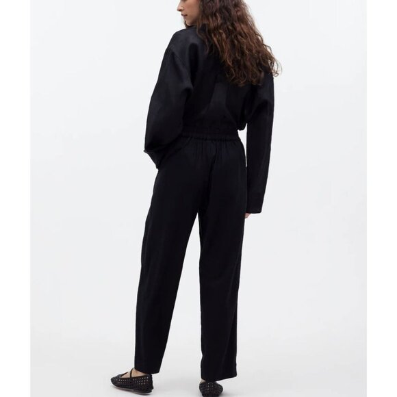 MADEWELL Women's Pull-On Straight Crop Pants in Black NWT - Picture 2 of 7